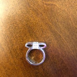 Silver bow ring